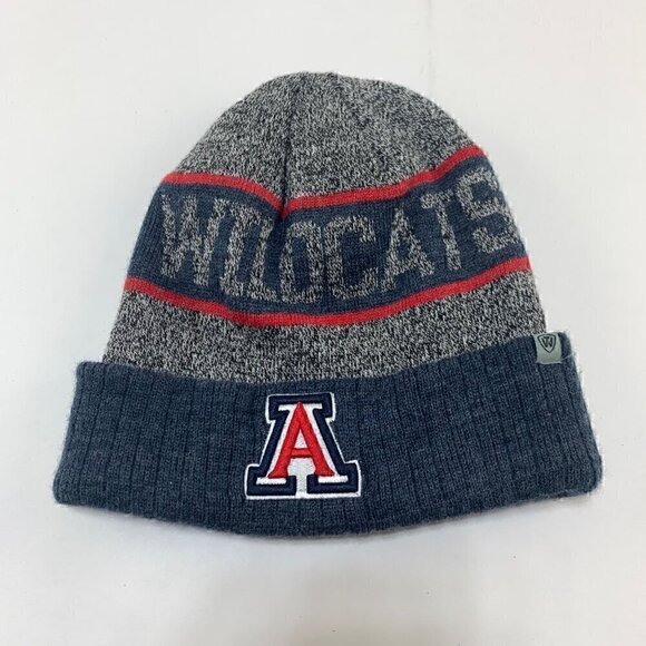 Arizona Wildcats NCAA Navy Blue Gray Top of the World Beanie Hat Cap - Picture 2 of 3